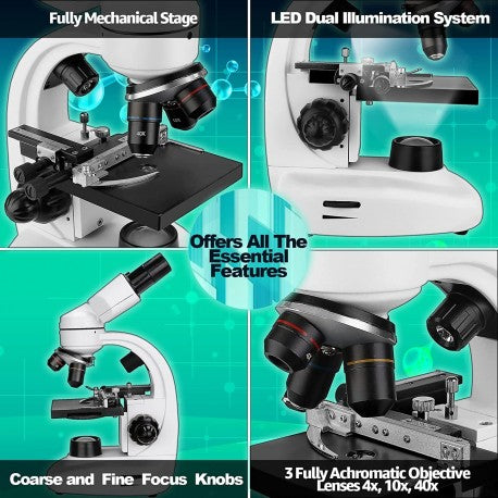 Microscopio Binocular Compuesto SvBony Sv605 80X-1600X