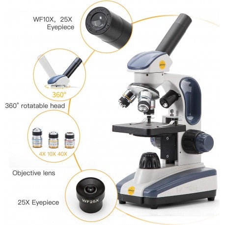 MIcroscopio Monocular Compuesto 40-1000X Swift