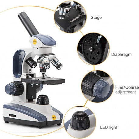 MIcroscopio Monocular Compuesto 40-1000X Swift