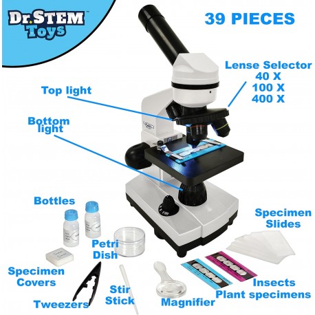 Microscopio Monocular Compuesto 40-400X