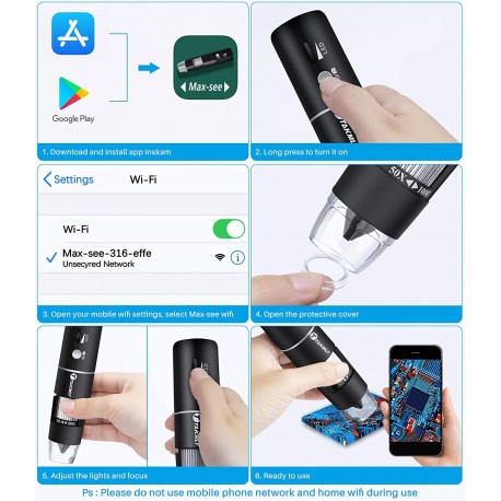 Microscopio Takmly Digital WiFi 50X-1000X Capilografo