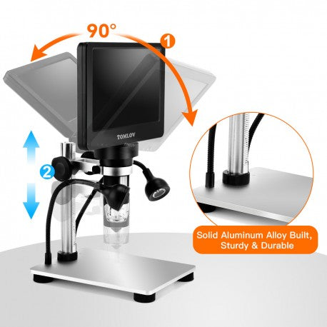 Microscopio Tomlov DM9 Digital LCD 7" 1200X 12MP