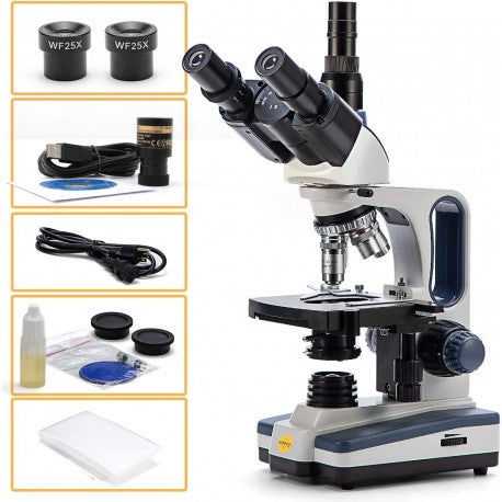 Microscopio Trinocular Compuesto Swift SW350B 40-2500X + Camara